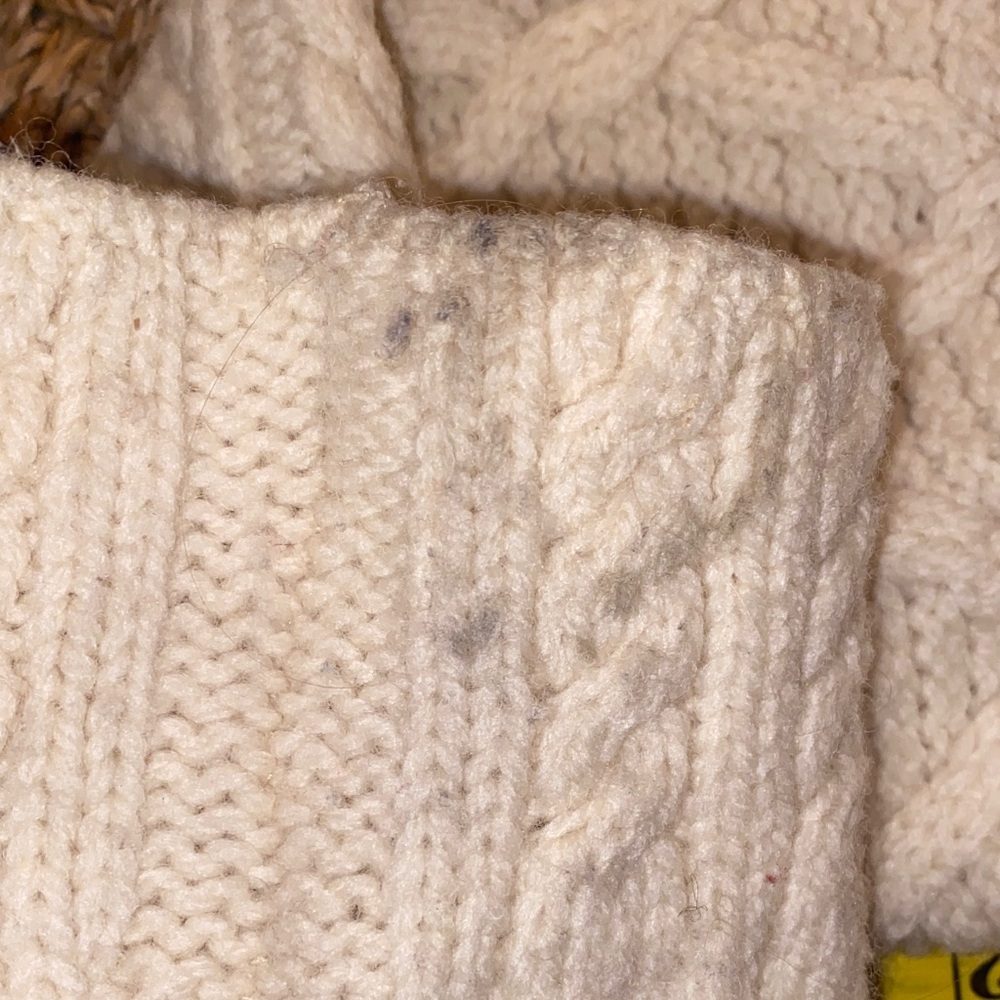 Carraigdonn Made In Ireland Knit Women’s Cream 100% Merino Wool Sweater sz M - Picture 10 of 15